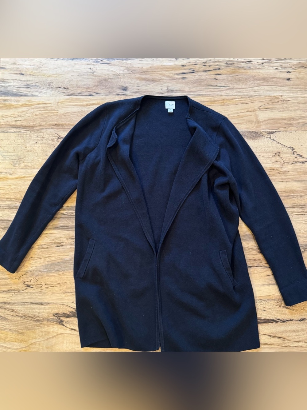 J. Crew Black Open-Front Knit Cardigan